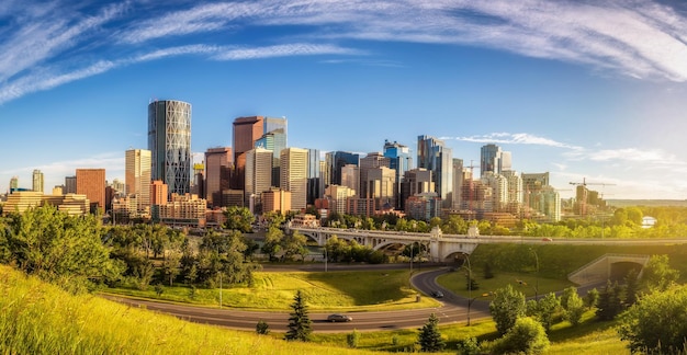 Horizonte da cidade de calgary canadá