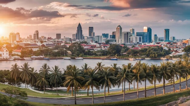 Foto horizonte da cidade de colombo, sri lanka