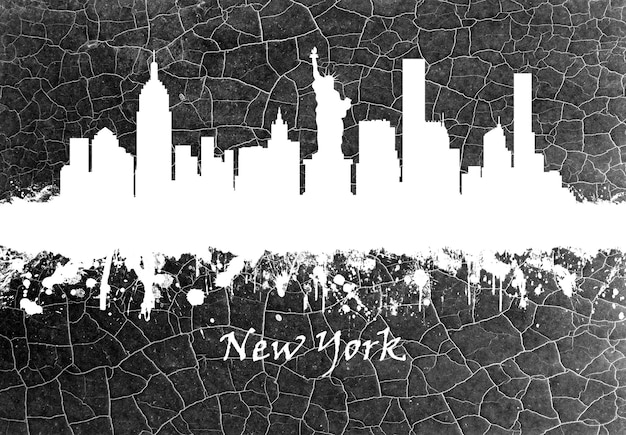 Foto horizonte da cidade de nova york em preto e branco