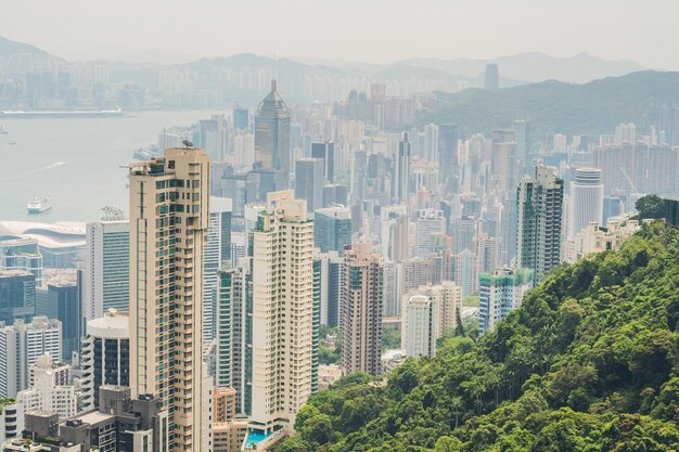 Horizonte de hong kong. vista do victoria peak