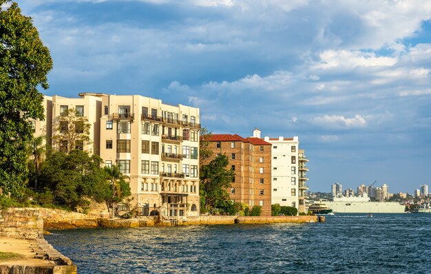 Horizonte de Kirribilli ao pôr do sol - Sydney, Austrália