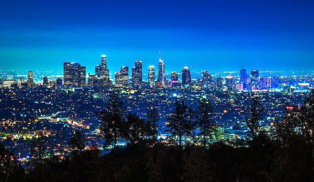 Horizonte de Los Angeles fotografado do Griffith Park à noite