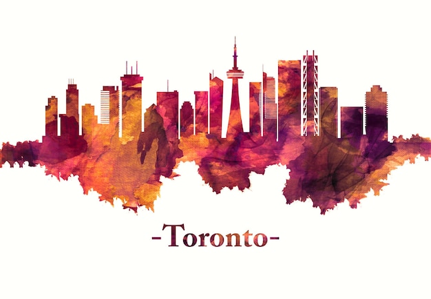 Horizonte de Toronto Canadá em vermelho