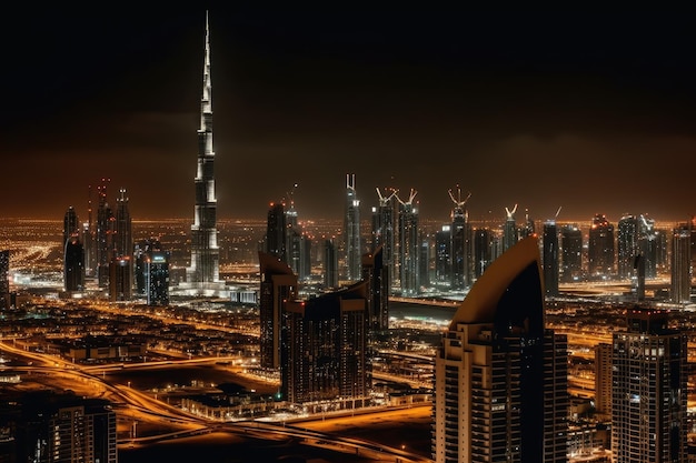 Horizonte e bela cidade de Dubai