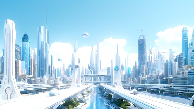 horizonte futurista da cidade moderna