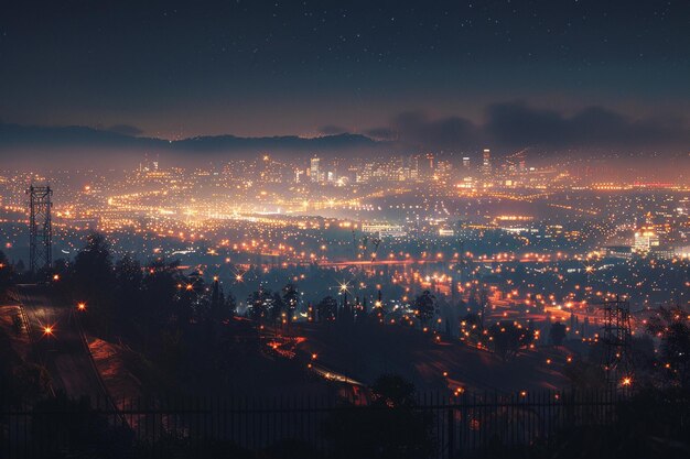 Un horizonte iluminado por las luces de la ciudad