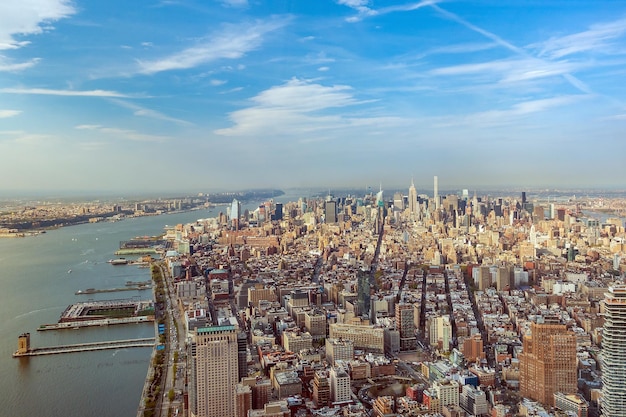 Horizonte de manhattan de la ciudad de nueva york