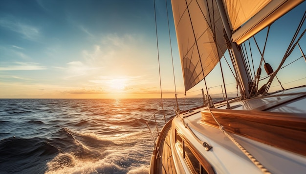 Horizonte mar luxo oceano céu azul navegação água navegação veleiro verão estilo de vida esporte vela onda navio iate viagem romântica vento pôr do sol