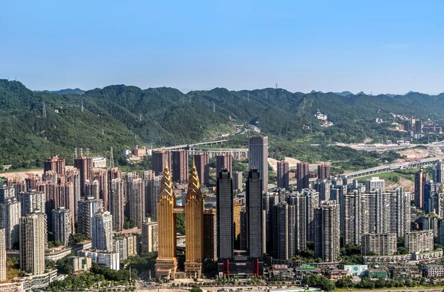 Horizonte de la metrópolis moderna, Chongqing, China