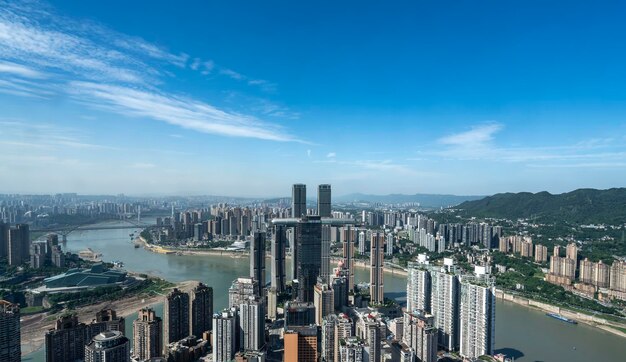 Horizonte de la metrópolis moderna, Chongqing, China