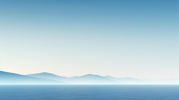 Horizonte minimalista con paisaje en azul