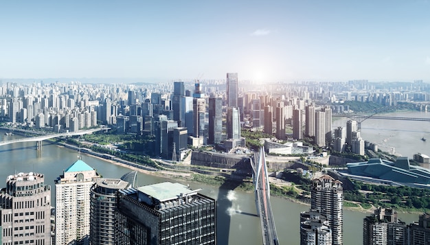 Horizonte moderno das metrópoles, Chongqing, China,