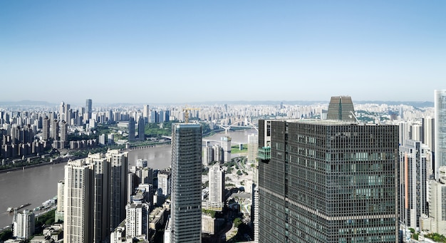 Horizonte moderno de la metrópoli, Chongqing, China,