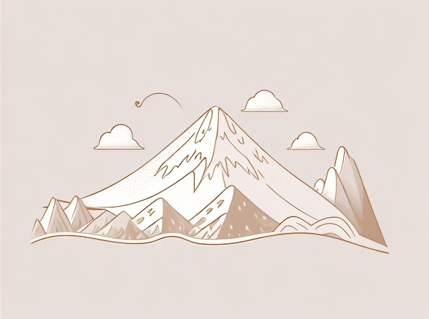 Foto el horizonte de la montaña una majestuosa ilustración vectorial