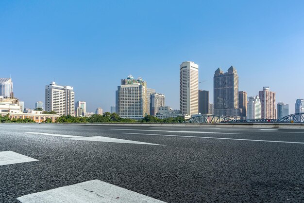 Horizonte de paisaje arquitectónico del centro de la ciudad de Ningbo China