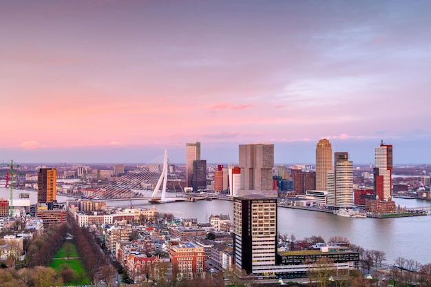 Foto el horizonte de rotterdam, países bajos