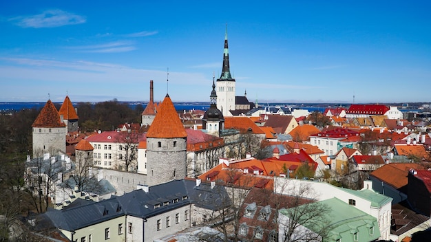 Horizonte de Tallin Estonia Vista aérea del casco antiguo de Estonia Tallin Estonia