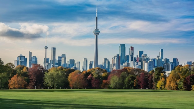 El horizonte de Toronto desde el parque