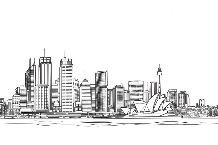 El horizonte vectorial de la línea de arte de Sídney