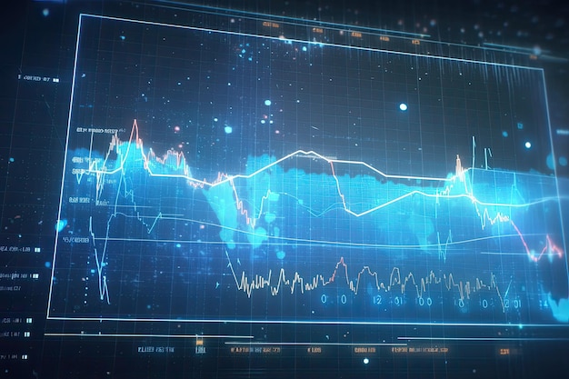 Horizontes financeiros holográficos Conceitos gráficos do mercado monetário para contextos empresariais