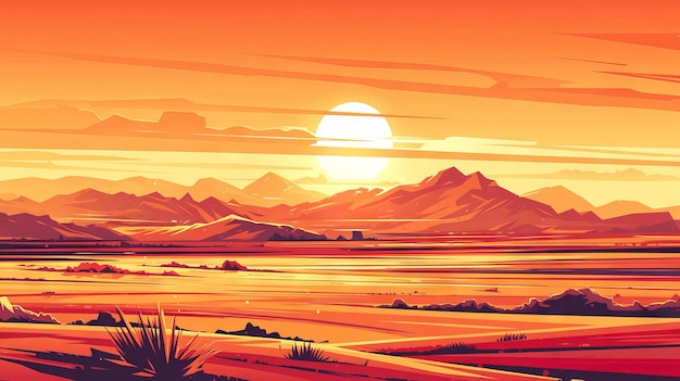 Los horizontes serenos cautivan el paisaje vectorial