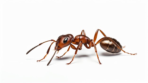 La hormiga aislada en blanco