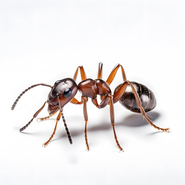 hormiga aislada sobre fondo blanco hormiga de cerca hormiga sobre fondo blanco