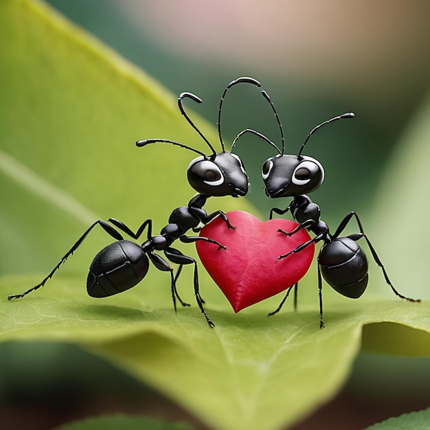 hormiga con el corazón de San Valentín