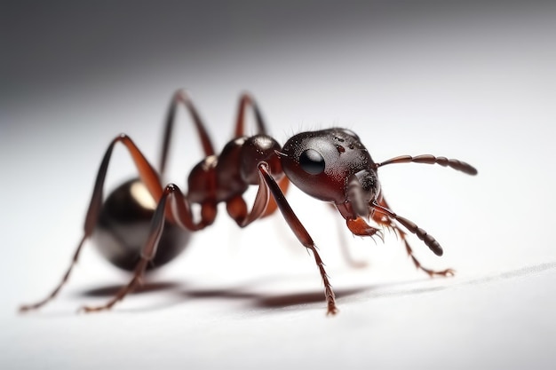 La hormiga imagen aislada sobre fondo blanco fotografía macro AI