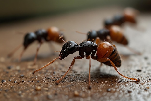 Las hormigas decididas a transportar los ingredientes de la cocina Esforzo de equipo