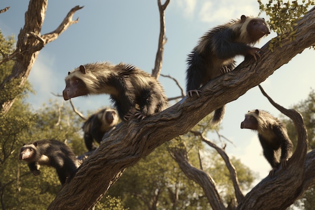 Los hormigueros trepando a los árboles