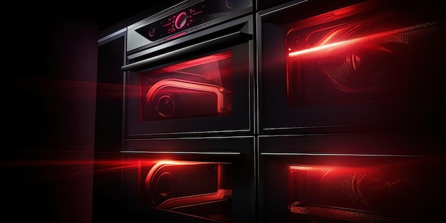 Horno eléctrico de doble pared con un estilo de detalle realista.