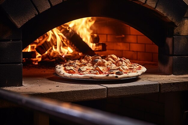 Foto horno de leña para una deliciosa pizza