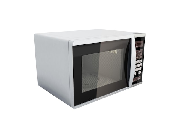El horno de microondas no tiene sombra. Ilustración 3D.