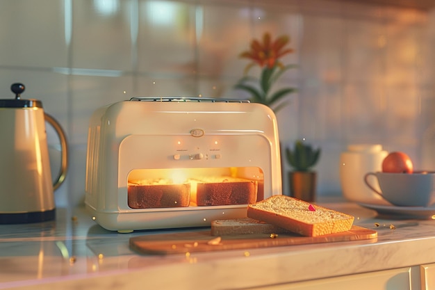 Foto un horno de tostador con una vela en él y una vella en él