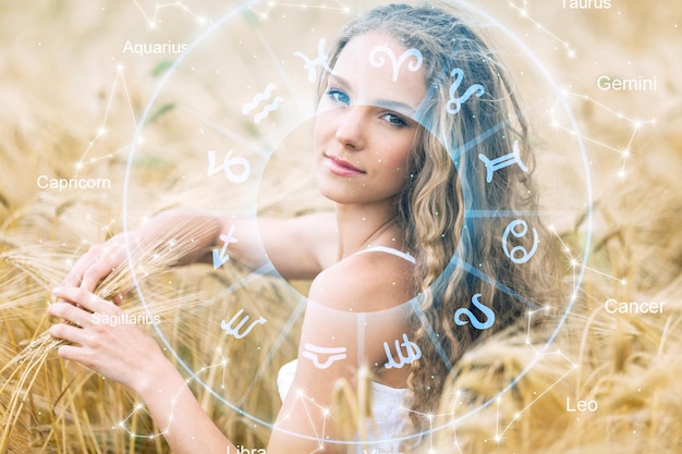 Horoskop und Astrologie Zukunft Liebe und Numerologie Konzept