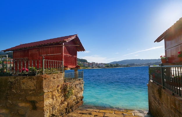 Horreo en Combarro pueblo Pontevedra Galicia España