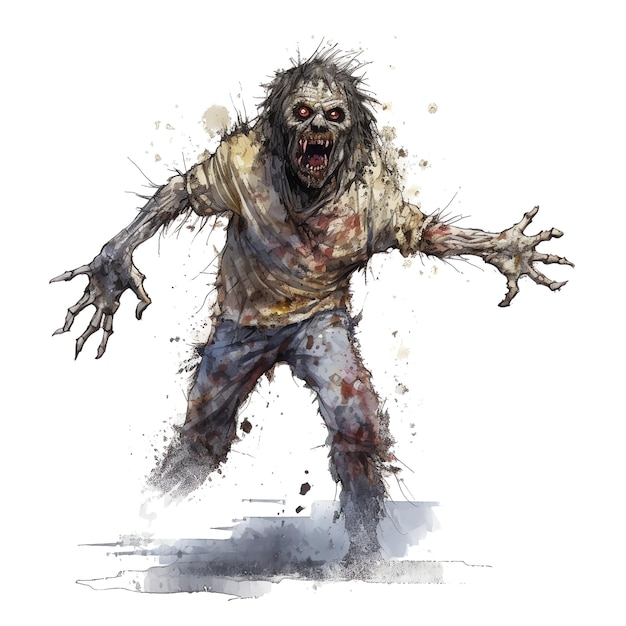 Horror gruselige Figur Aquarell Illustration Horror Halloween Cliparts