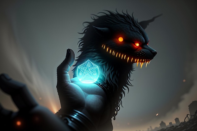 Horror-Monster, gefährliches Monster, Todesspiel, Charakterillustration, Tapeten-Hintergrunddesign