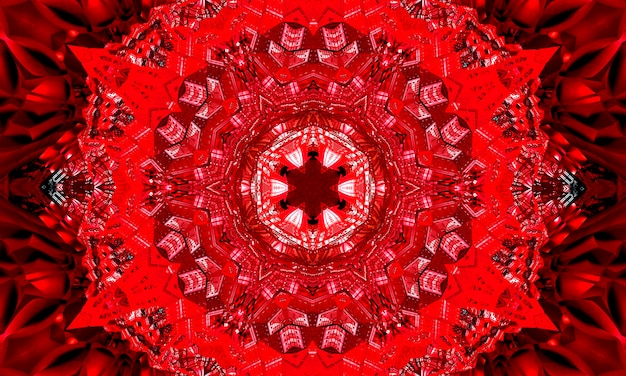 Horror roter Stern Kaleidoskop Muster Tapetendesign.
