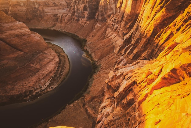 Horseshoe bend rio colorado grand canyon arizona pôr do sol