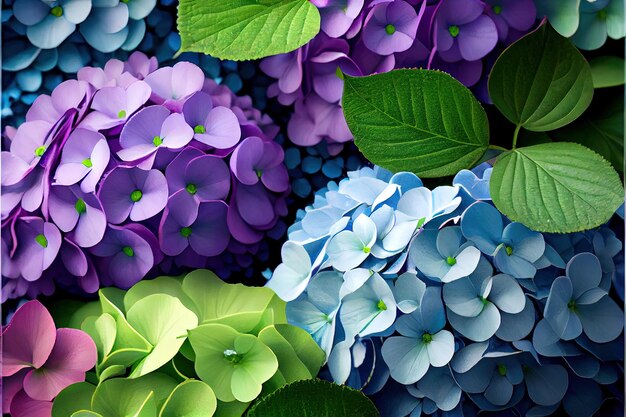 Foto hortensia flores patrón vintage fondo