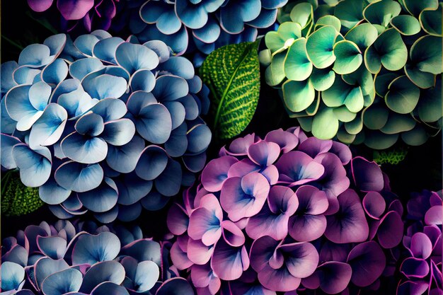 Foto hortensia flores patrón vintage fondo