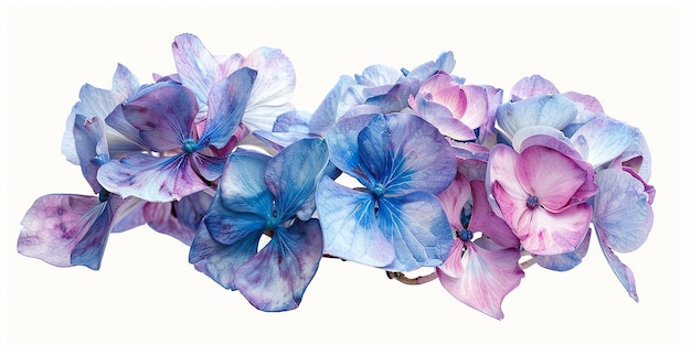 Hortensia sobre un fondo blanco