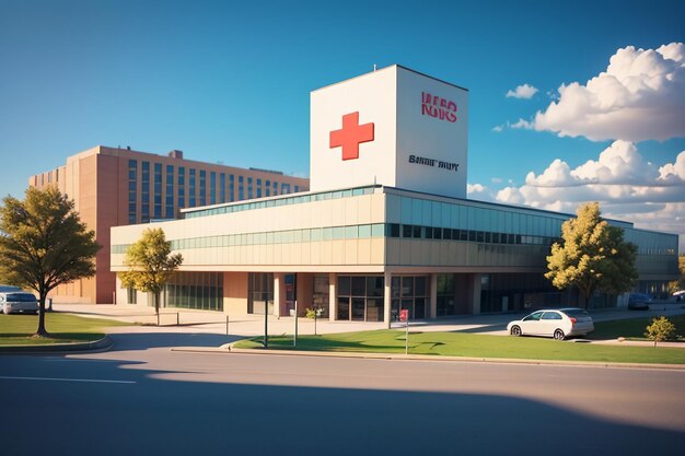 Hospital edifício cruz vermelha instituição médica tratamento de saúde fundo de papel de parede da doença