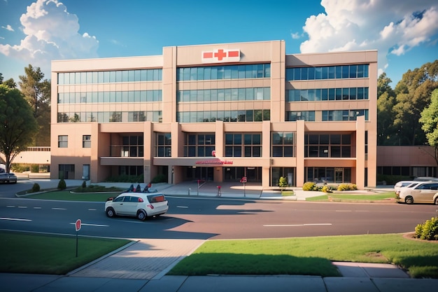 Hospital Edifício Cruz Vermelha Instituição Médica Tratamento de Saúde Fundo de Papel de Parede da Doença