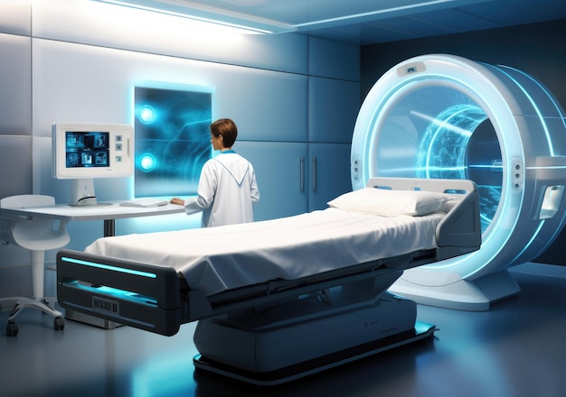 hospital del futuro concepto médico en medicina futurista concepto médico Tecnología ciencia médica AI Generativa