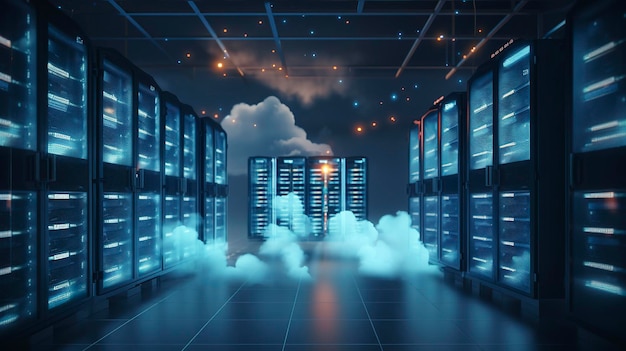 Foto hosting cloud computing y almacenamiento de datos