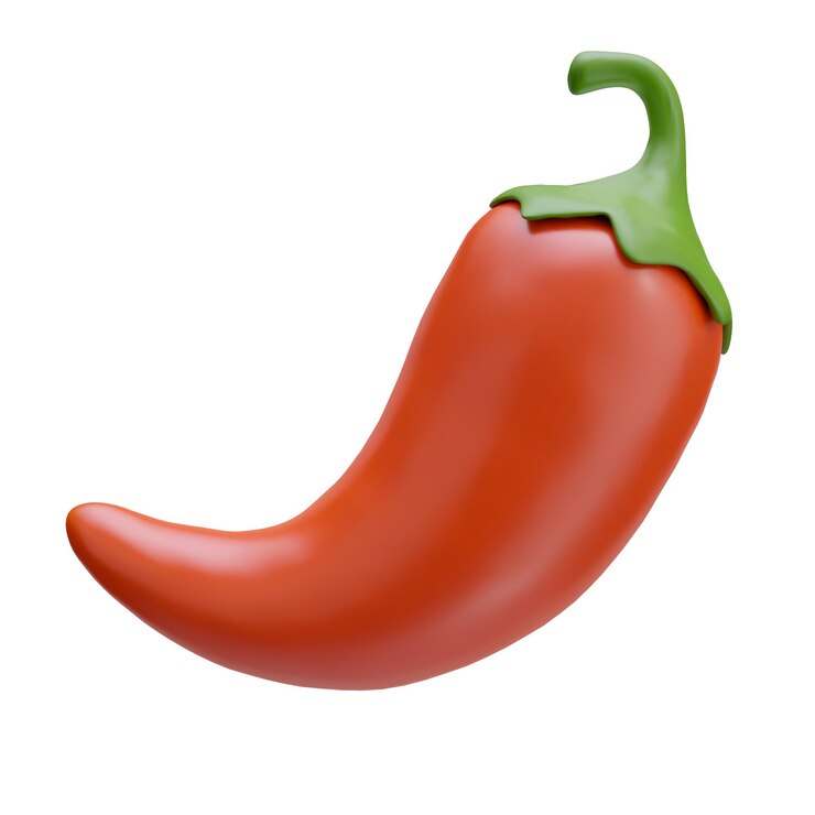 Hot Chili Pepper sobre fondo blanco 3D Render ilustración