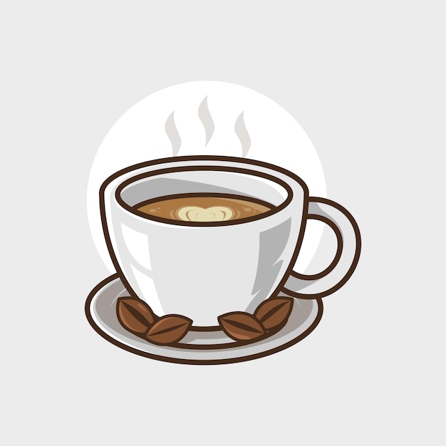 Hot Coffee Latte Concept de ilustraciones de alimentos y bebidas